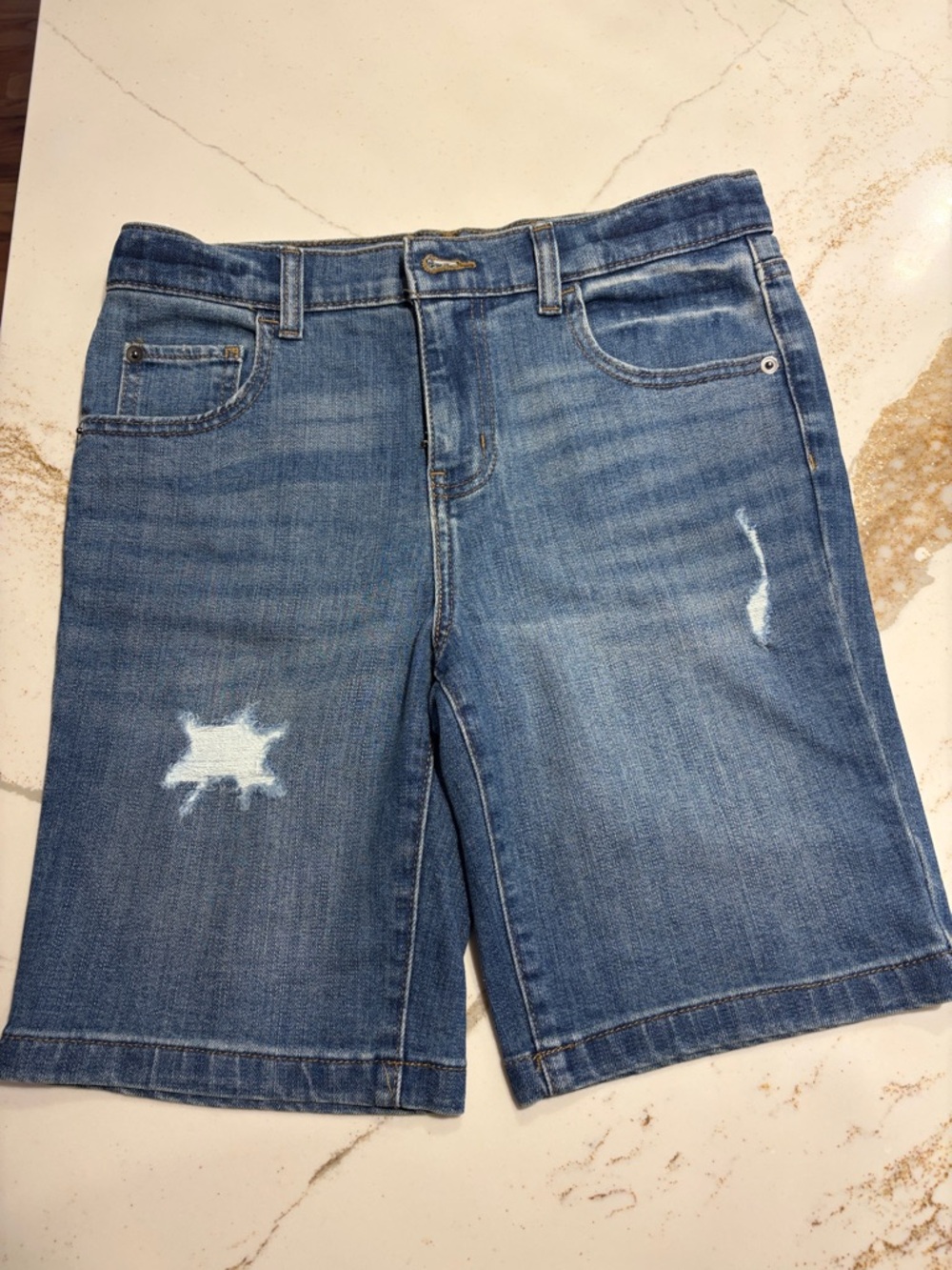 Boy’s Distressed Denim Shorts - Blue